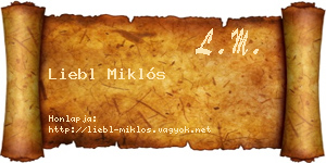 Liebl Miklós névjegykártya